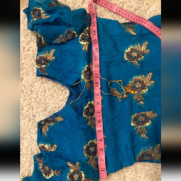 Jacquard Blue And Purple Salwar Kameez - Picture 4 of 4